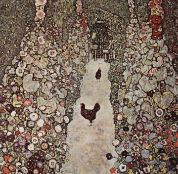  rooster Works - Garden with Roosters Gustav Klimt